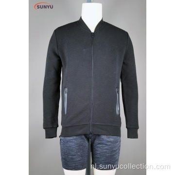 Heren Standcollar Longsleeve Sweatjacke